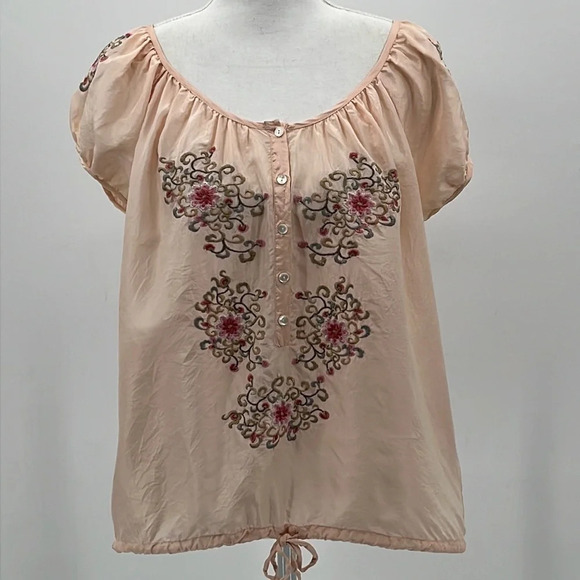 Joie Silk Embroidered Bohemian Style Blouse - Size Small - Picture 1 of 8